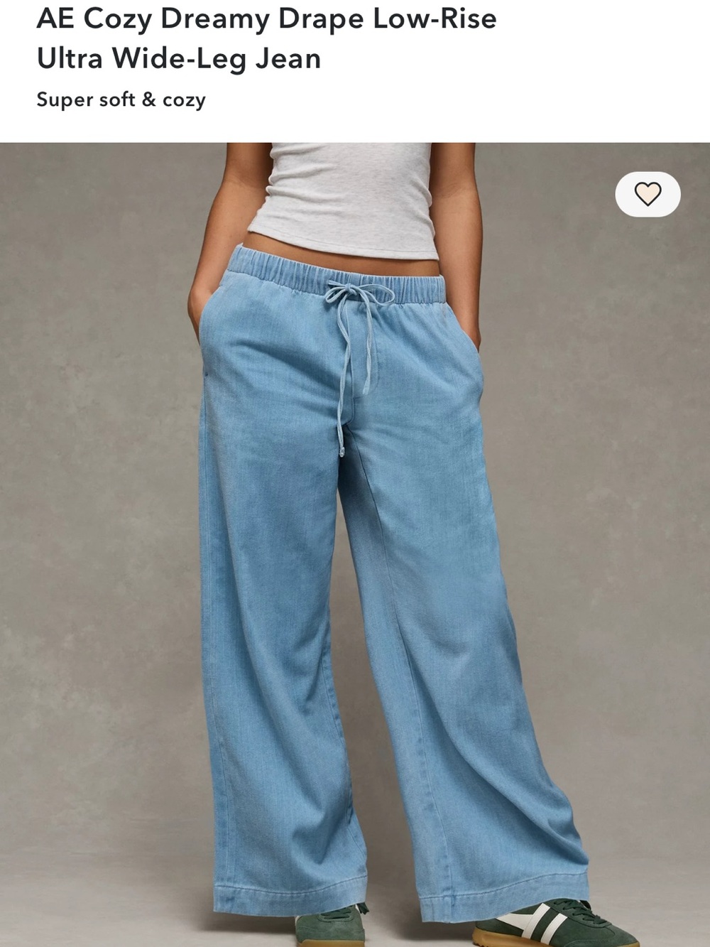 AE Cozy Dreamy Drape Low-Rise Ultra Wide-Leg Jean